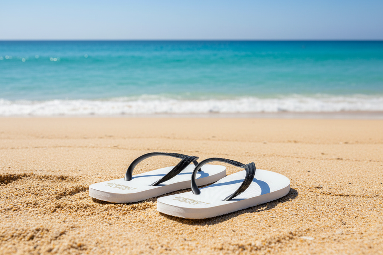 Tongs Esprit Fort à la plage