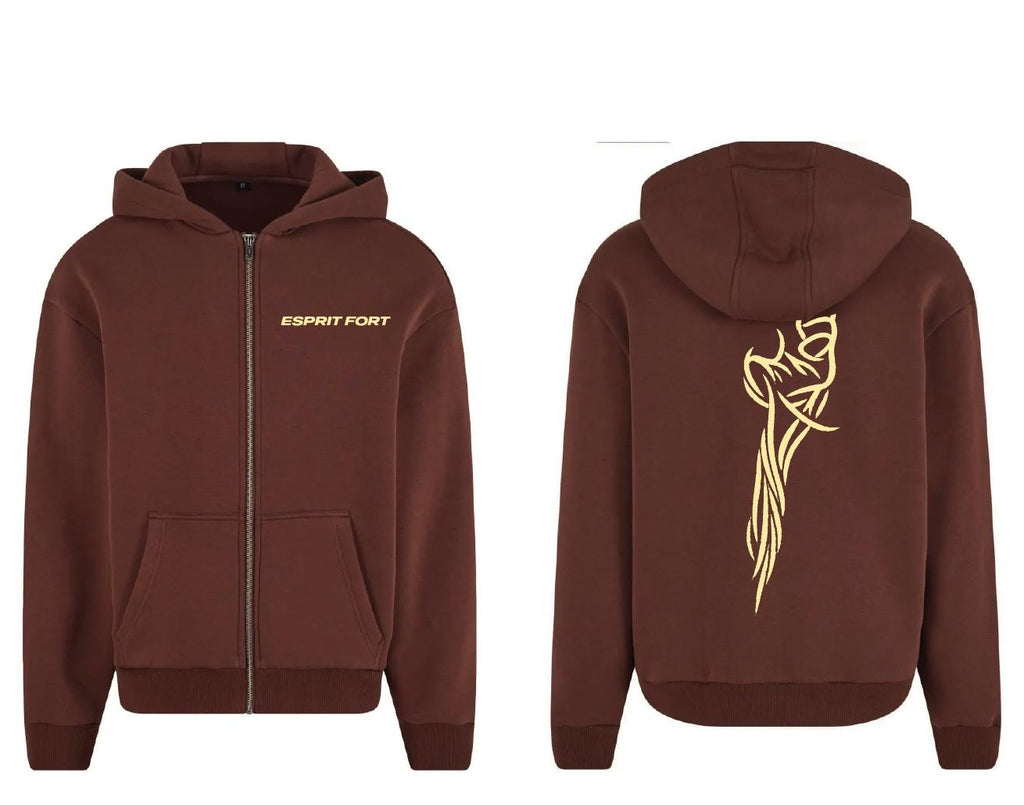 Sweat à capuche marron coupe large homme – Hoodie streetwear taille américaine – ESPRIT FOR