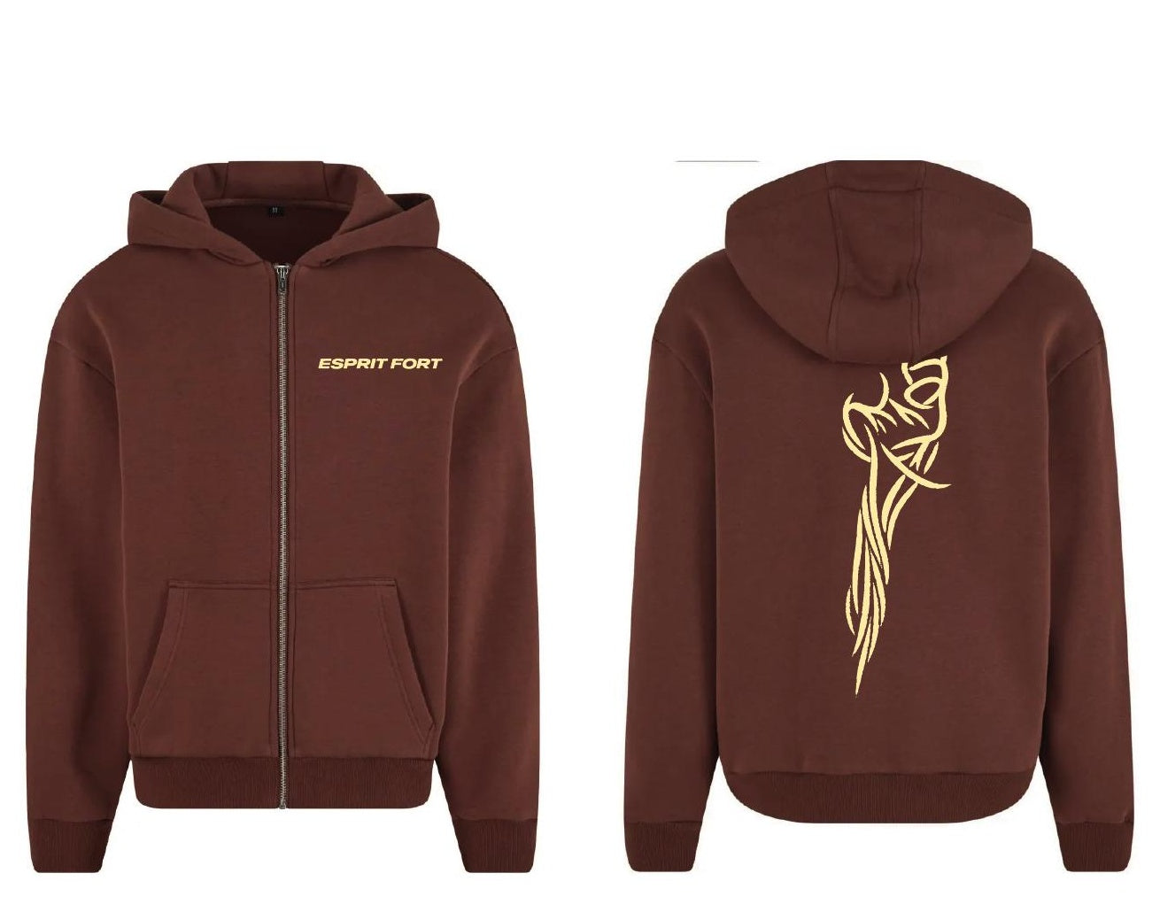 Sweat à capuche marron coupe large homme – Hoodie streetwear taille américaine – ESPRIT FOR